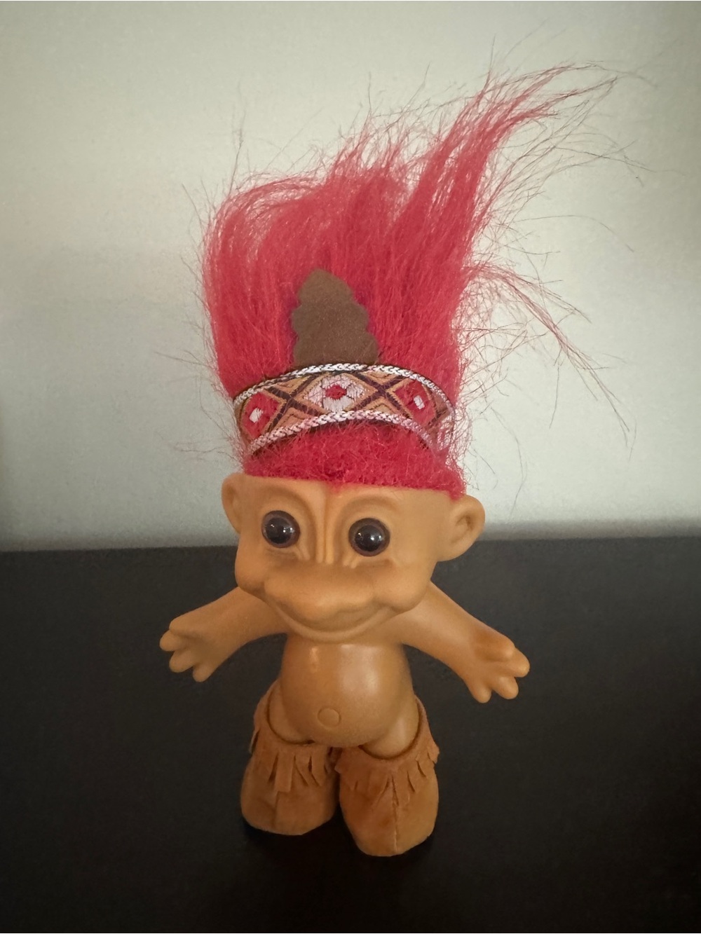 Russ Tan Flocked Troll Doll with Red Hair